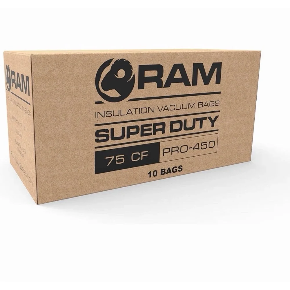 10 RAM INSULATION VACUUM BAGS SUPER DUTY NO-TEAR 6'x4' 75CF